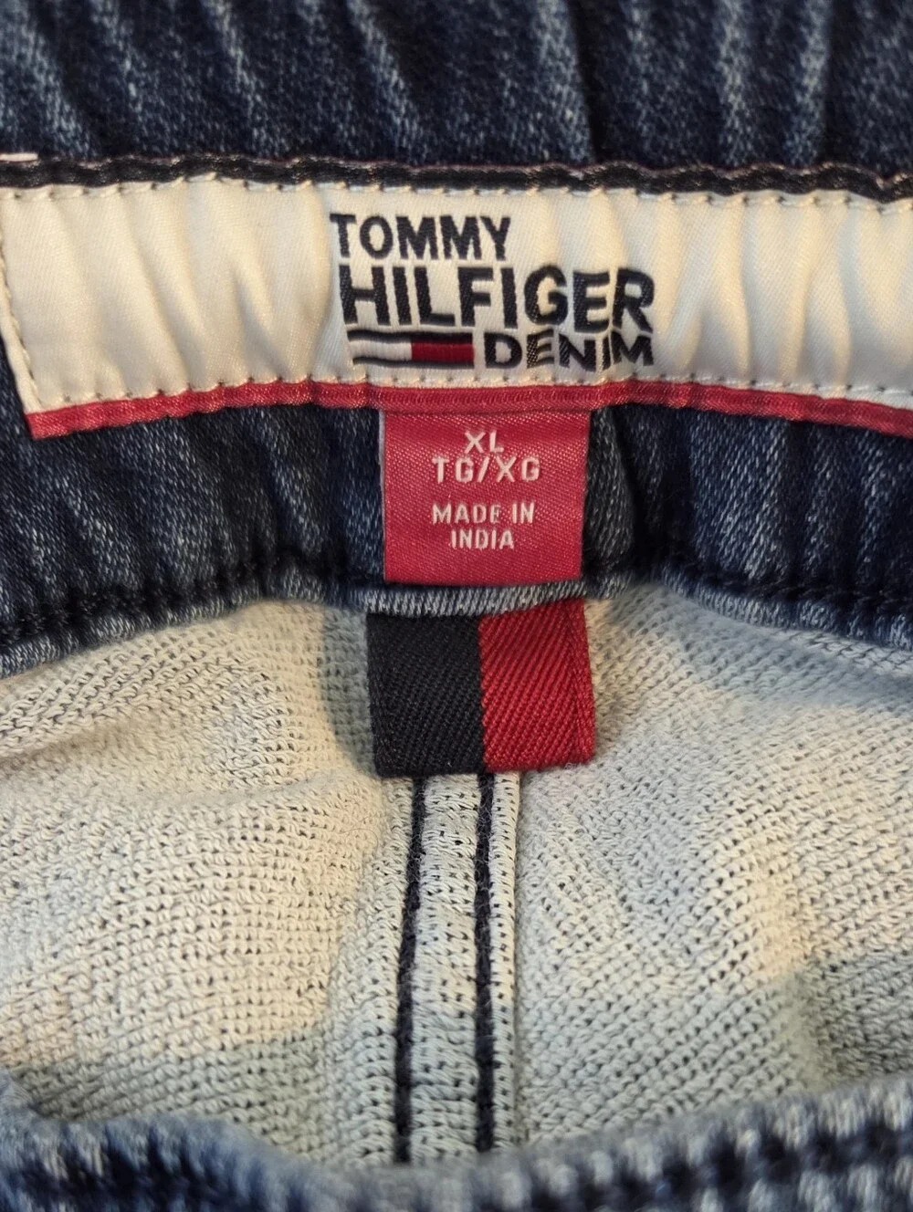 Tommy Hilfiger Men's Dark Blue Denim-Style Joggers with Drawstring - Picture 5 of 10